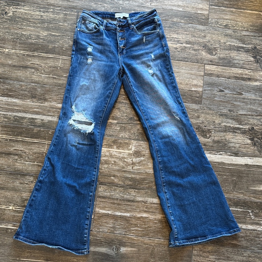 Stylish Blue Flared Women Jeans